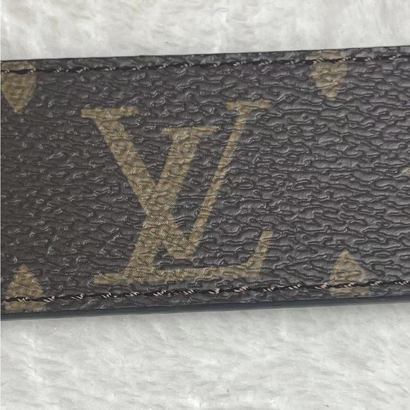 Louis Vuitton Monogram Brown Reversible Belt with Gold Buckle - Picture 7 of 10